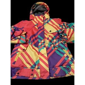 MILLENIUM THREE Tara Dakides Retro 2012 Snowboarding Jacket Hooded Medium